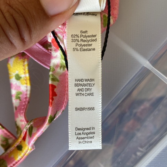 NWT For Love and Lemons Painterly Cutout Bra Pink Lace Floral Romantic Sz Large - Picture 9 of 11